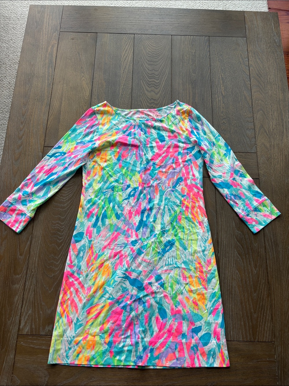 Lilly Pulitzer Multicolor Palm-Print Shift Dress in Pink, Blue, Green, Yellow